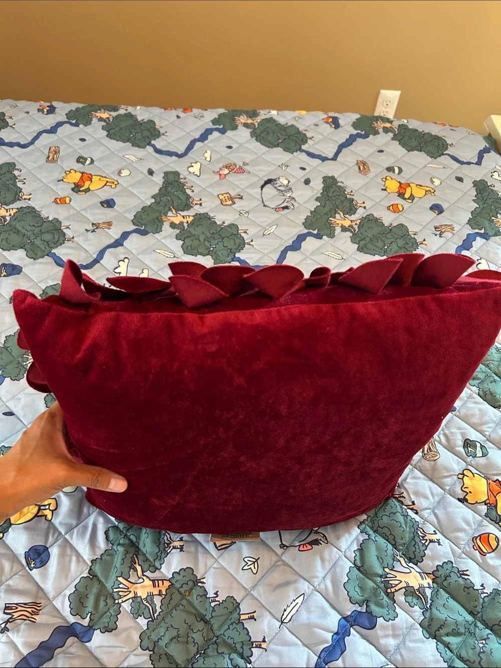 Bed Bath & Beyond Red Velvet Petal Accent Pillow